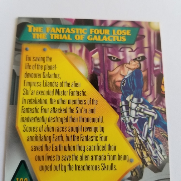 Vintage Marvel Metal trading card 1995 Fantastic Four Alternate M card #129 - Picture 13 of 13